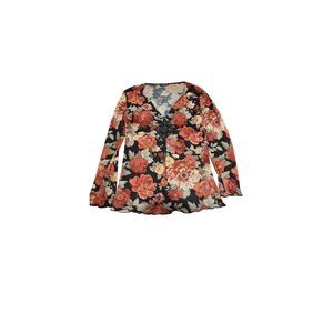 Cha Cha Vente Rose Embellishment Nylon Hippie Blouse